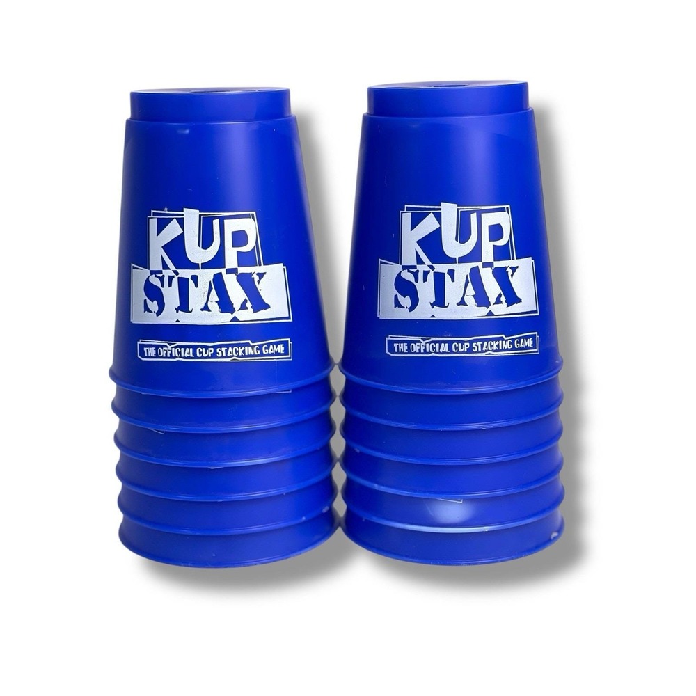 Kup Stax The Official Cup Stacking Game 1995 Blue 12 Cups Stacking Game Vintage